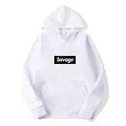 Толстовка Мужскаяженская с надписью savage, Свитшот в стиле хип-хоп, уличная одежда, пуловер для скейтборда в стиле Харадзюку, ленивая Толстовка