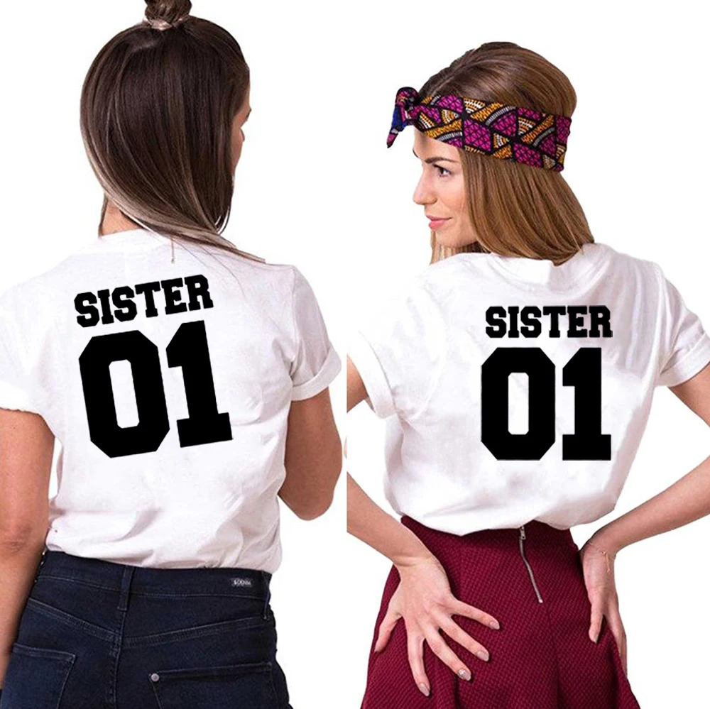 Женская модная летняя футболка SISTER 01 подходящая для лучших друзей женская одежда
