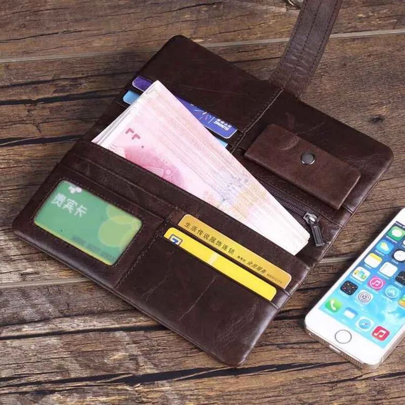 Длинный кошелек с отделением для кредитных карт и застежкой-молнией мужской