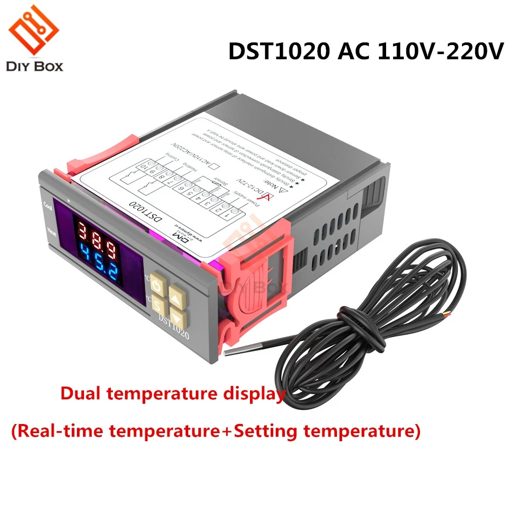 DST1020 AC 110V-220V DST1000 DST1020 SHT2000 термостат цифровой наружный термометр регулятор температуры и влажности Измеритель гигрометр водонепроницаемый зонд - Цвет: DST1020 AC 110V-220V
