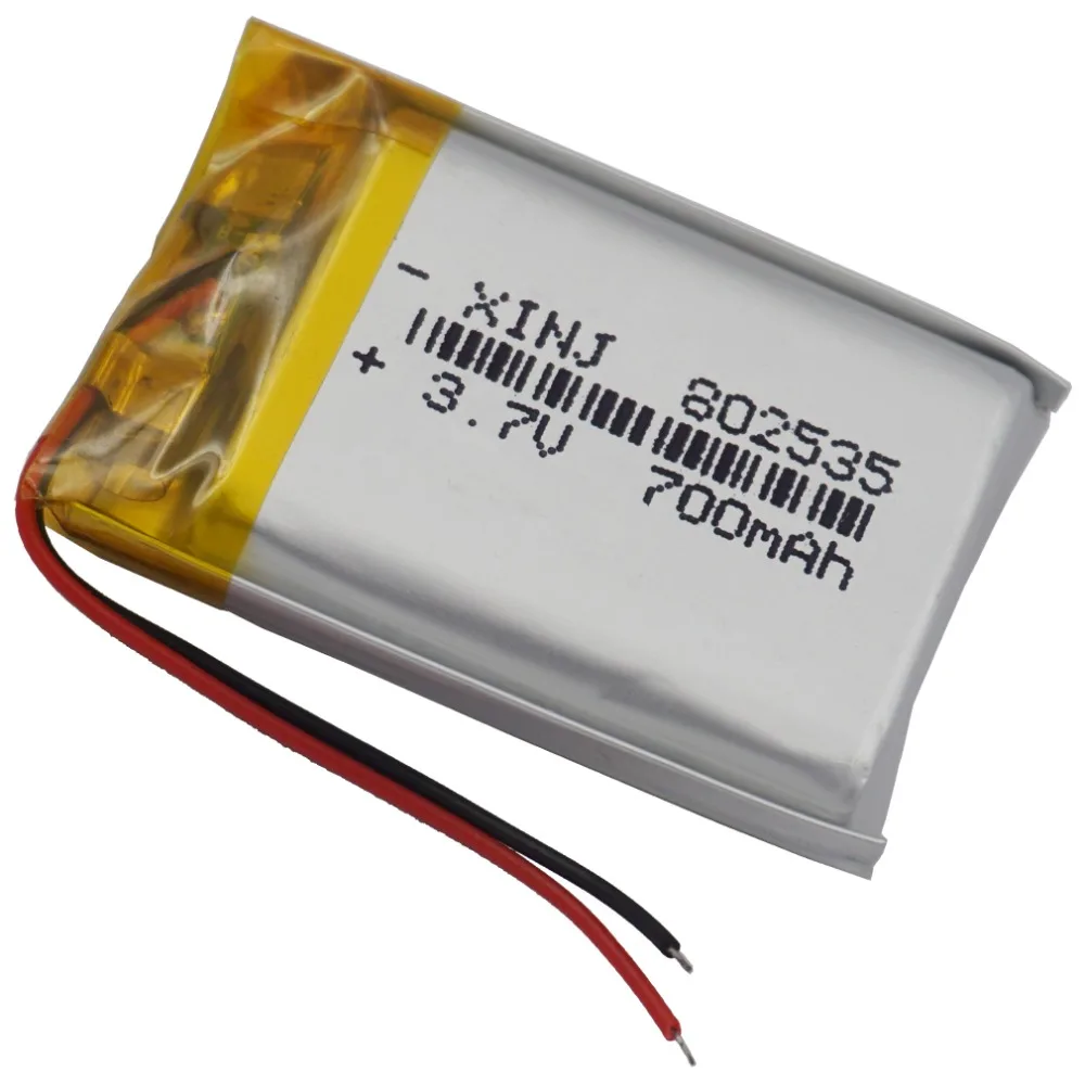 3.7V 700 mAh 2.59Wh 802535 Rechargeable Polymer Li Lithium Lipo Battery For GPS DashCam MP4 E-Book Driving Telephone Tablet PC