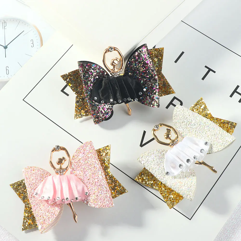 Заколка для волос с блестками и бантом девочек женщин|Аксессуары девочек| |
