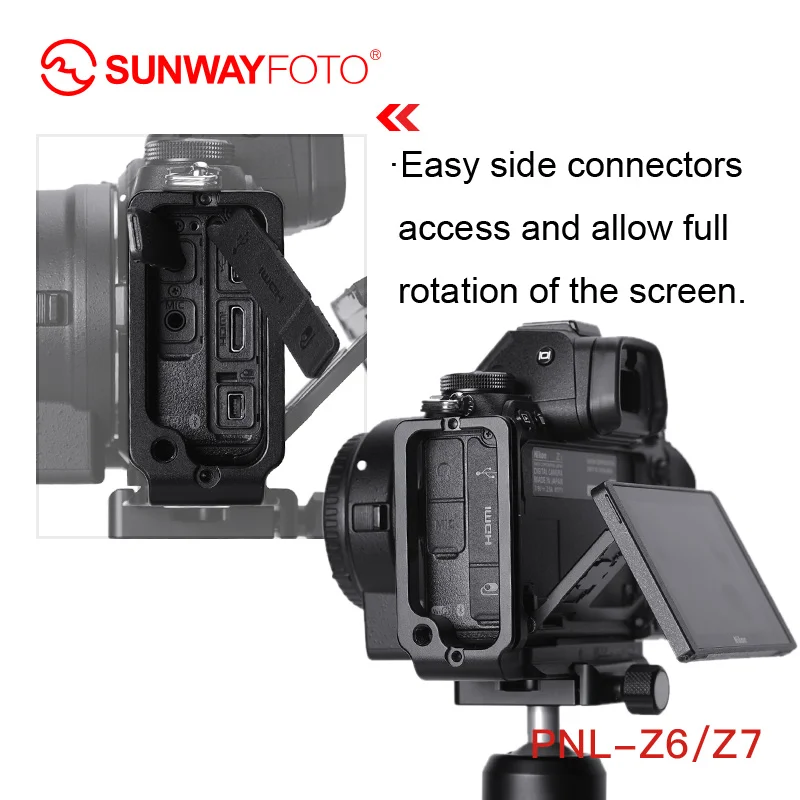 SUNWAYFOTO PNL-Z6 головка штатива быстросъемная пластина для Nikon Z6 Z7 головка штатива l-кронштейн быстросъемная пластина