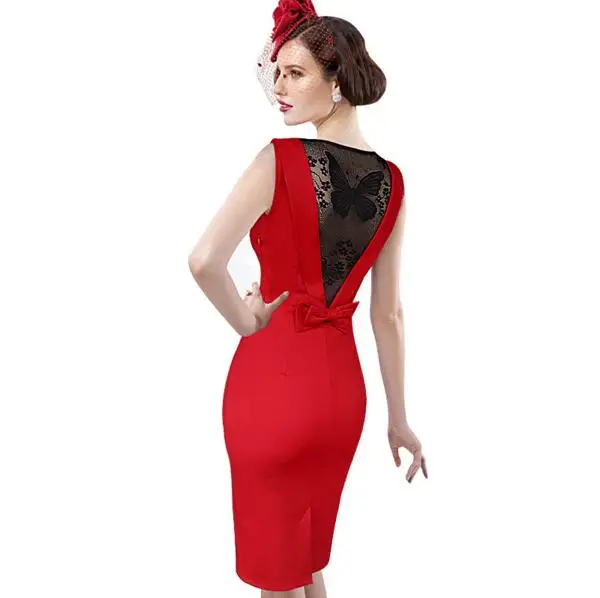 Женское сексуальное элегантное прозрачное вечернее платье карандаш с бантом на