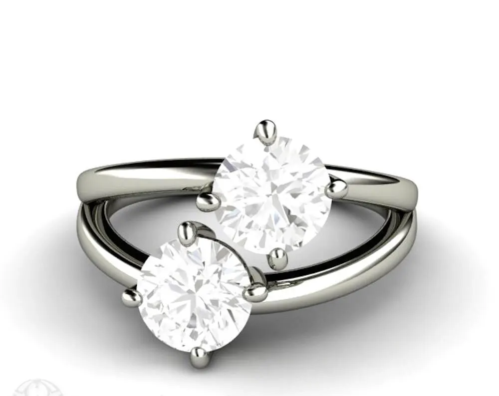 Стерлинговое Серебро 925 0.5ct F кольца с муассанитом для женщин Помолвочное
