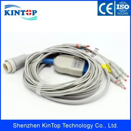 5 шт./лот совместимый с новым Kenz PC-104 ECG 10 Lead ECG/EKG Cable AHA Banana 4 0 мм для kenz IEC без