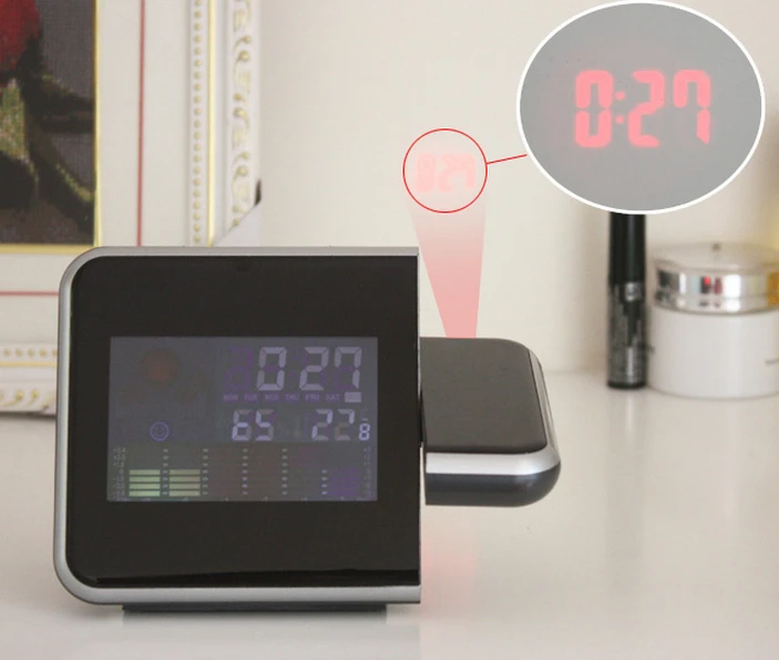 Проекция Будильник Температура И Влажность Цифровой Будильники LED Календарь |