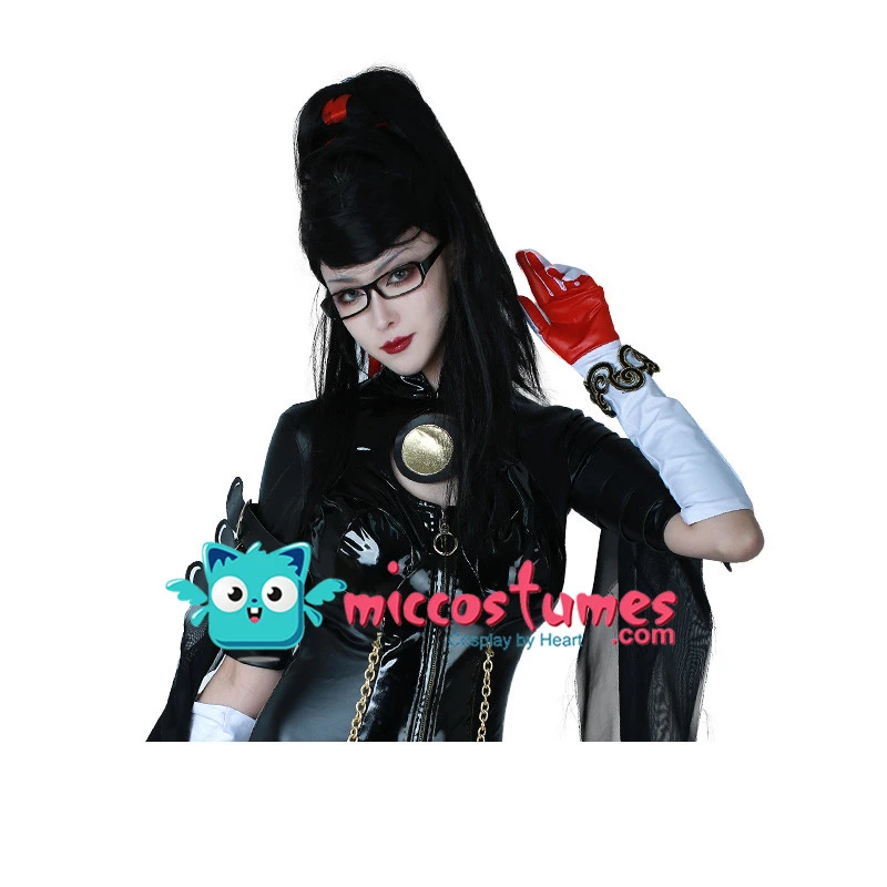 Парик из синтетического аниме Bayonetta черный длинный парик для косплея|Игровые