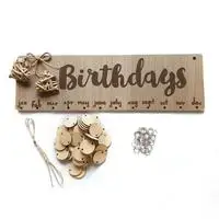 Birthdays День рождения Юбилей календарь подписи доска для планирования дней, чтобы запомниться из натурального дерева день рождения доска подвесные декоративные подарки - Цвет: Birthdays