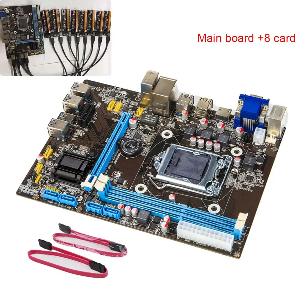 B85 BTC + ETH Майнинг Биткоин 8 PCI E USB3.0 прямой слот для материнской платы Intel
