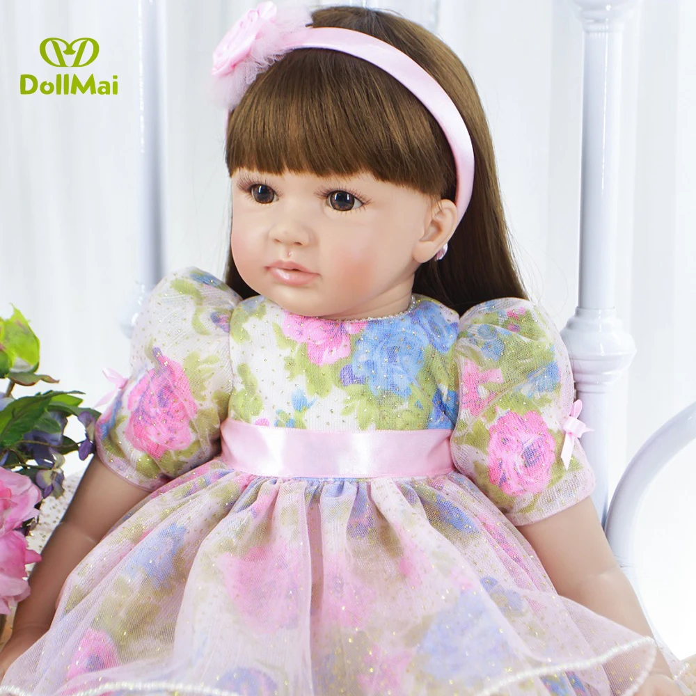 

Boutique Princess Doll baby reborn 24” 60cm soft body silicone vinyl bebe reborn toddler girls bonecas gift