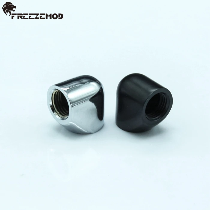 Медные Серебристые двойные внутренние адаптеры охлаждения резьба G1/4 '' 90