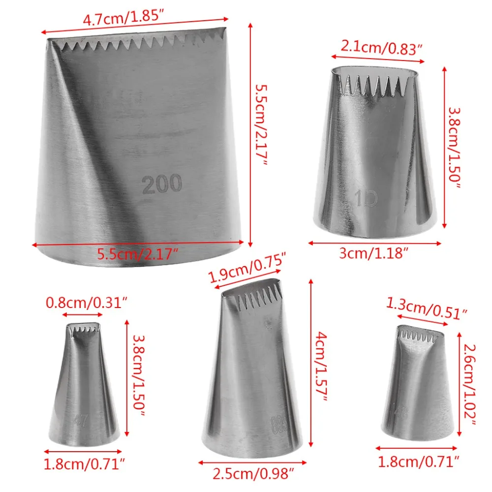 5 шт./компл. Кондитерские глазурь сопла для украшения торта печенья трубопроводов