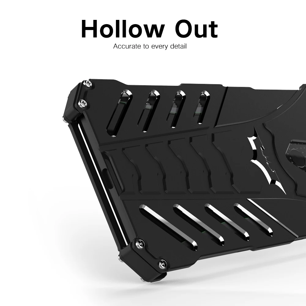 Металлический чехол с летучей мышью для Xiaomi Mi Black Shark 2 Pro Helo, жесткий чехол с полым корпусом, теплоотдача, противоударный модный спортивный чехол+ ремни
