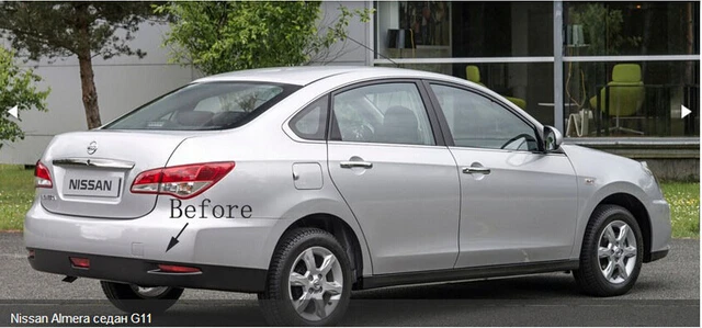 Подходит для России для Nissan Almera G11 2012- автомобильный АБС Хромированная передняя лампа заднего противотуманного фонаря Накладка для автомобиля аксессуары для укладки