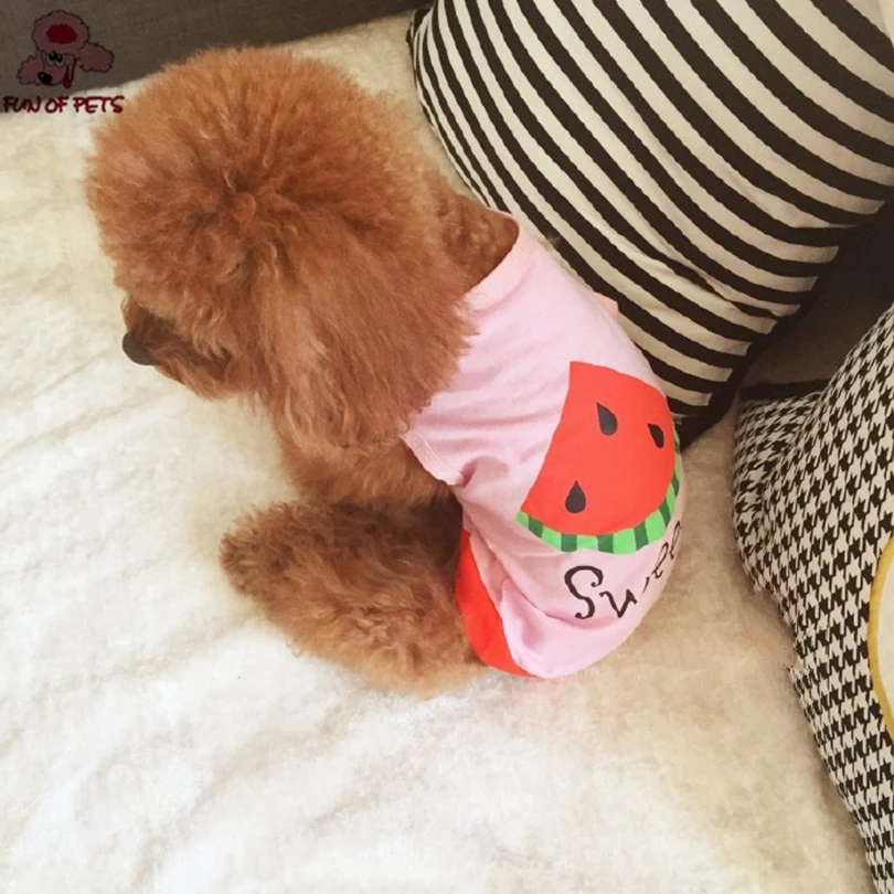 Милая летняя хлопковая розовая майка Арбузного цвета рубашка одежда для собак домашних животных собаки