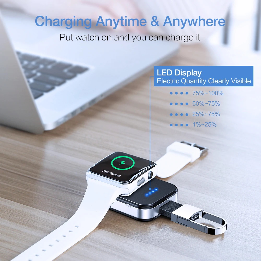Caseier беспроводной зарядное устройство для Apple Watch 4 3 2 Портативный Беспроводное