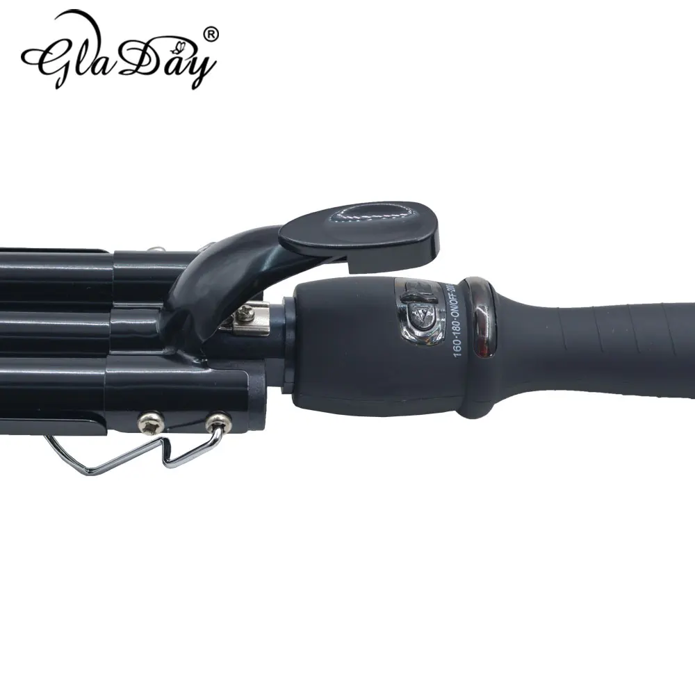 Щипцы для завивки волос керамическая палочка с 3 отделениями светодиодный