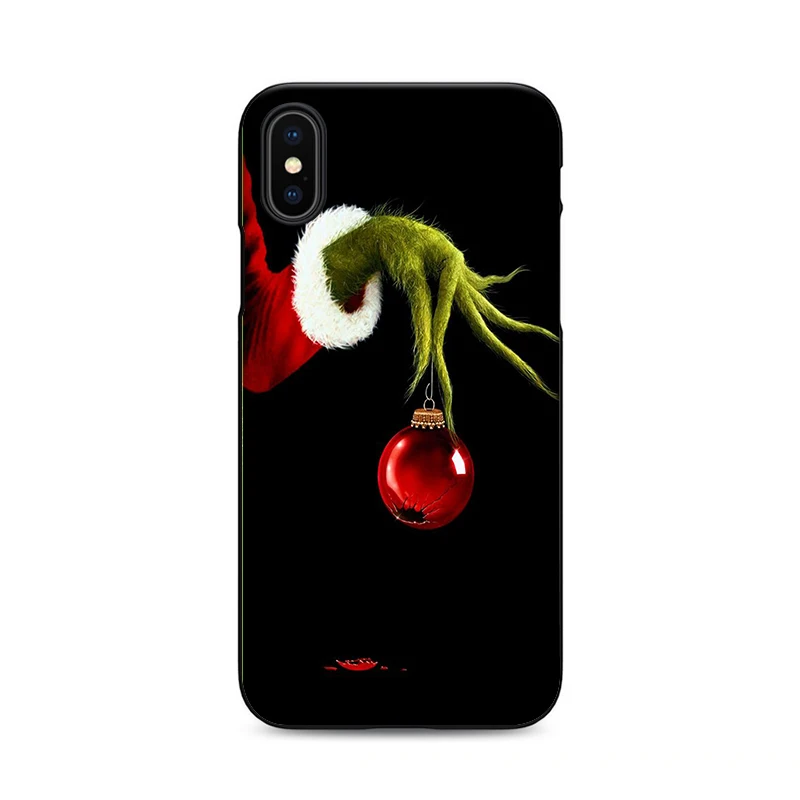 Рождественский мягкий силиконовый черный чехол grinch, чехол для iPhone X XR XS MAX 6 7 8 plus 5 5S 6s se, лучший дизайн корпуса