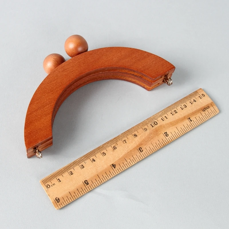 14X6 Cm Small Mini Wooden Purse Frame Coffee Color With Round Big Clasp Screws Sewing Wood Frames Obag Handles | Багаж и сумки