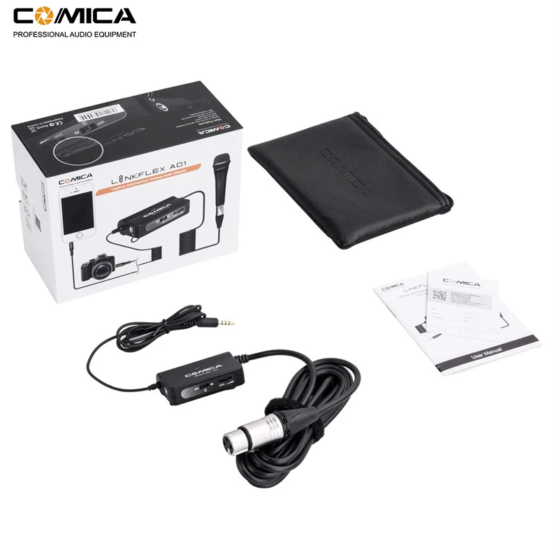 

Comica LINKFLEX AD1 микрофонный предусилитель адаптер XLR до 3,5 мм аудио адаптер предусилитель для DSLR камеры видеокамеры телефона микрофона адаптер