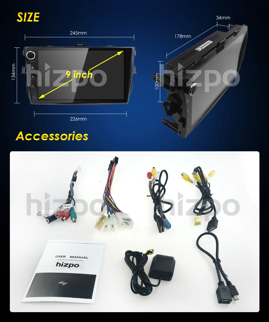 9 "2 Дин радио клейкие ленты регистраторы gps Android 7 1 автомобиль без DVD