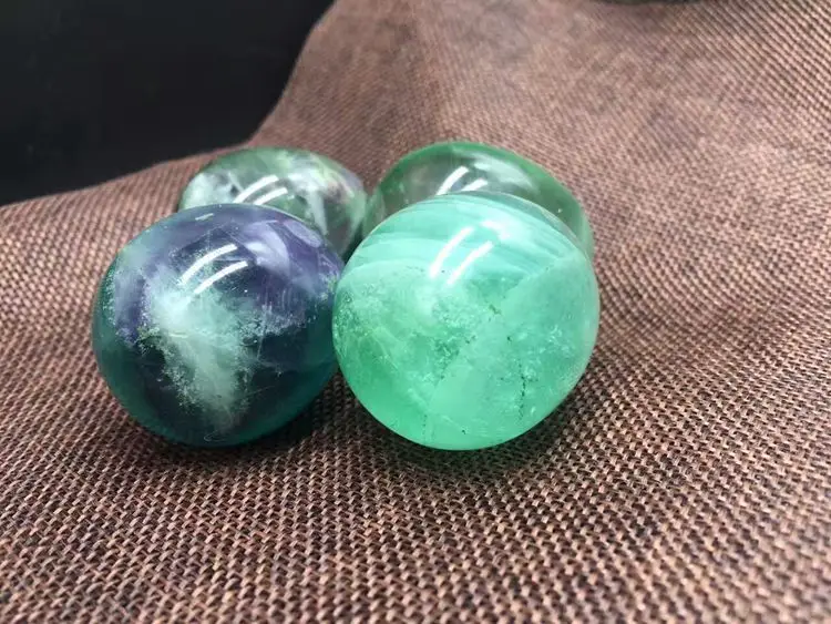 

1pcs natural color fluorite crystal gemstone sphere egg reiki