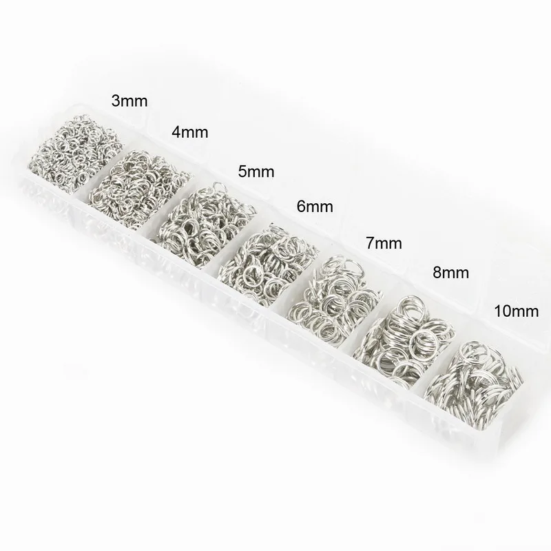 Бесплатная доставка! 2000 шт выбор цветов покрытые открытые кольца 3 мм-10 мм