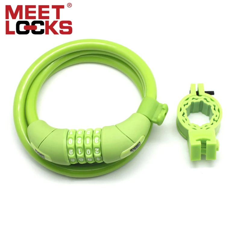 Замок meetlock для велосипеда, стальная тросовая цепь, защитный кодовый замок для велосипеда, Аксессуары для велосипеда, кронштейн