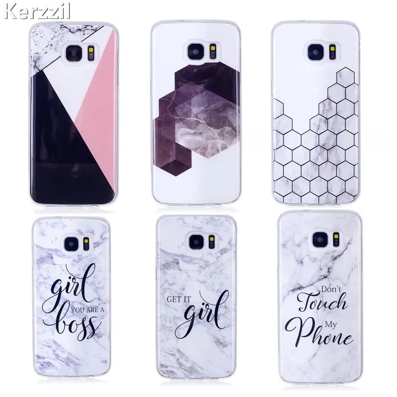 Funny Letters Geometry Splice Marble Case For Samsung S5 Mini S8 S9 Plus Soft Cases Galaxy A3 A5 J3 J5 J7 2017 EU S6 S7 edge |