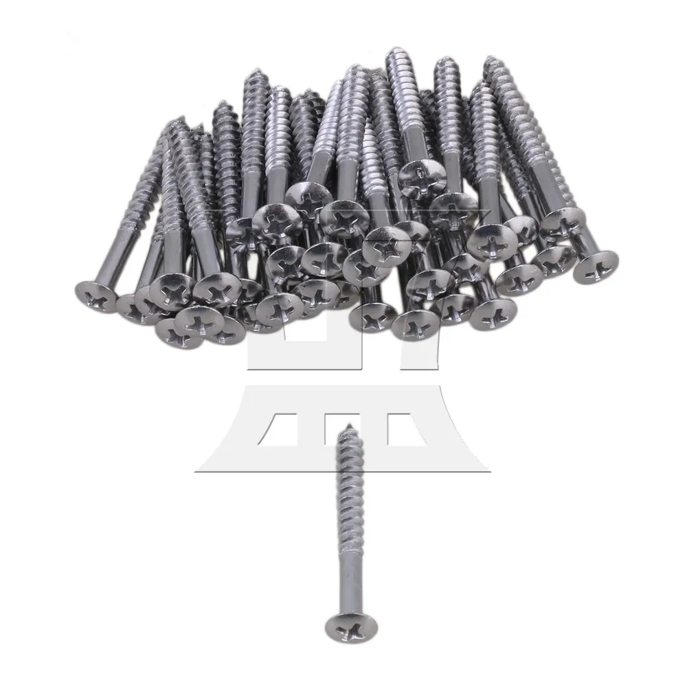 

Yibuy Silver 45mm Metal Neck Plate Screws with 9mm Head Dia for Guitars