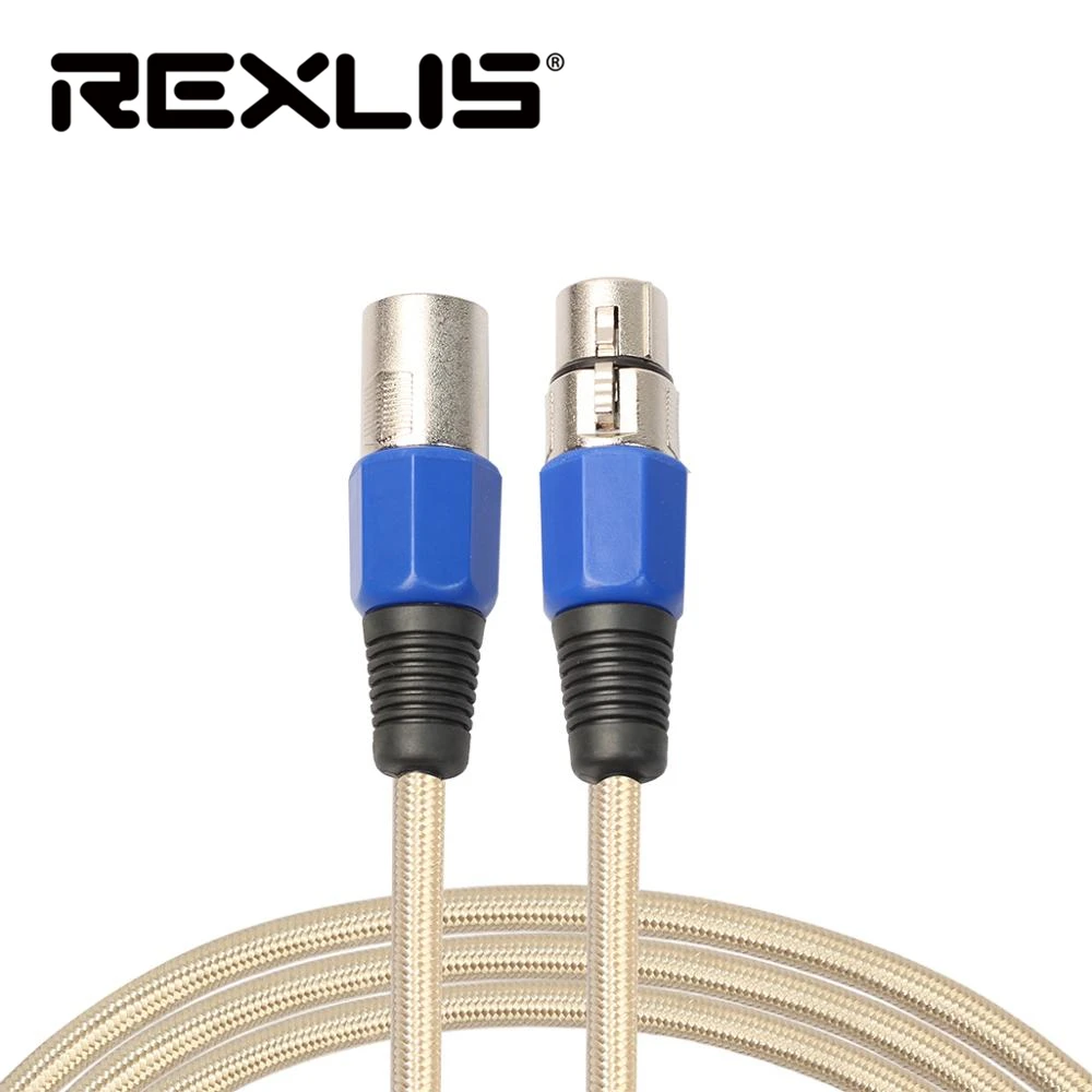 REXLIS волоконно оптический Плетеный 3 контактный XLR мужчин и женщин кабель