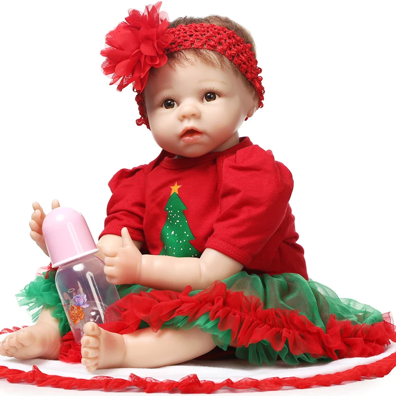 22 дюйма 55 см bebe игрушка подарок Новорожденные куклы ткань боди красное