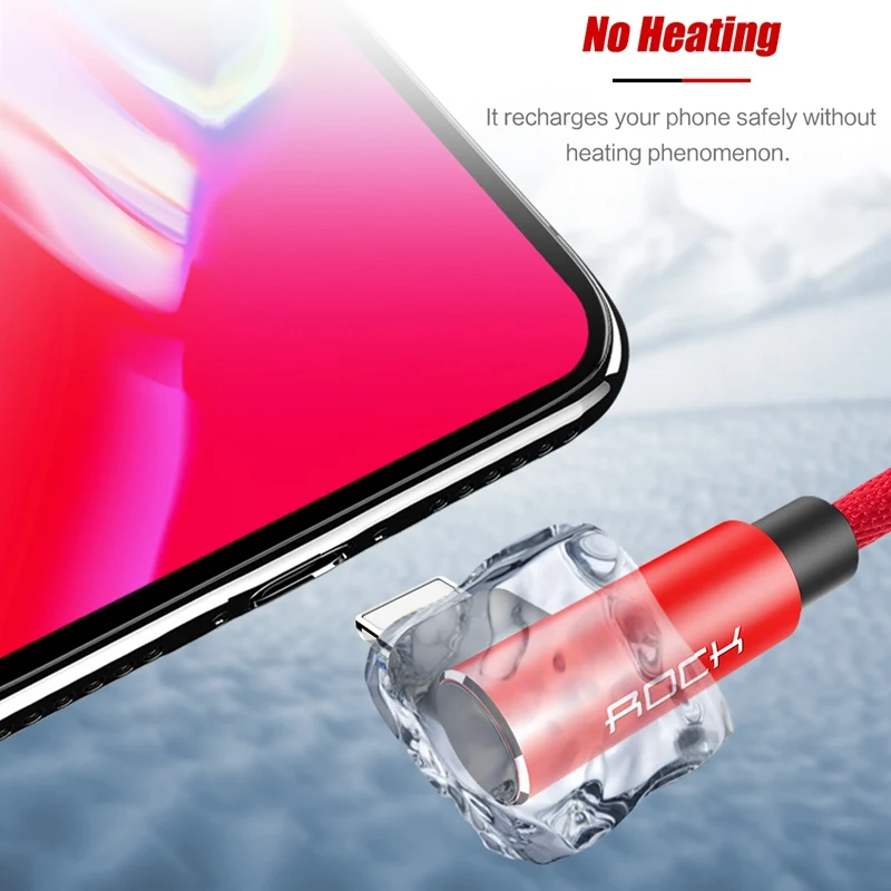 ROCK Double L гибкий металлический usb-кабель для зарядки iPhone X 8 7 6 plus 2.1A зарядное