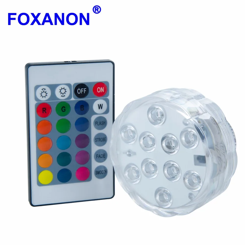 Foxanon подводный погружной светодиодный светильник 5050 SMD RGB дистанционное