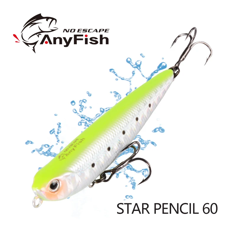 Пенал ANYFISH Star 60 плавающая приманка для рыбалки 6 см 3 4 г с 2 рыболовными крючками