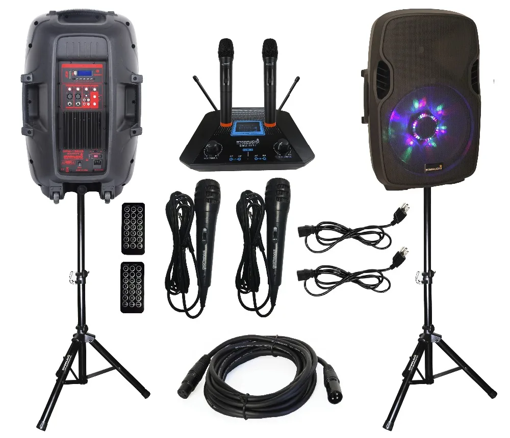 STARAUDIO 2 шт. 2500 Вт 15 &quotпа DJ Мощность активных RGB Динамик s W/2 стоит проводные