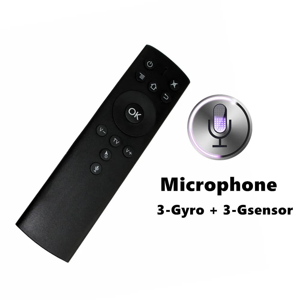 Tikigogo T1M 2,4G гироскоп воздушная мышь 14 ИК обучение google голосовой поиск для android smart tv box PK G10s G20s пульт дистанционного управления - Цвет: Black