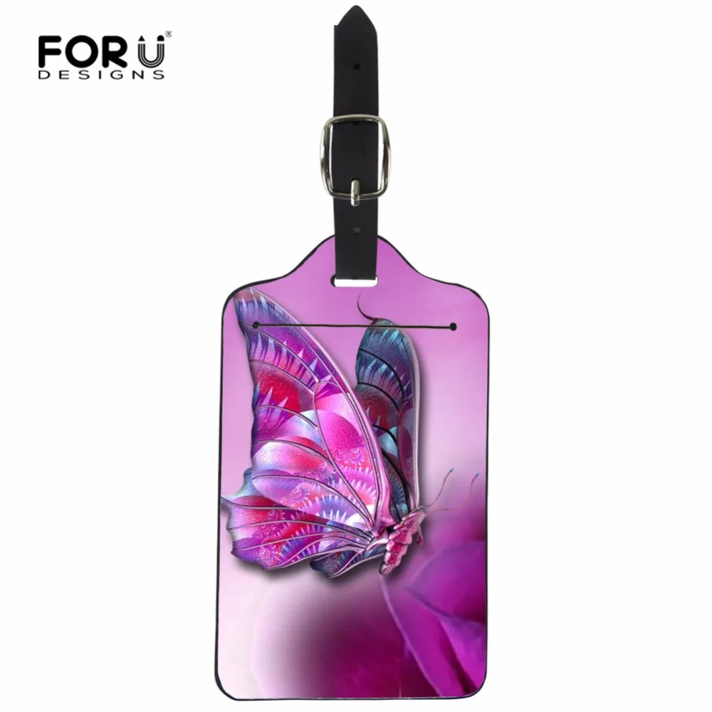 FORUDESIGNS бирка для чемодана мультфильм бабочка ID адрес держатель багажная этикетка идентификатор аксессуары для путешествий, чемодана этикетка