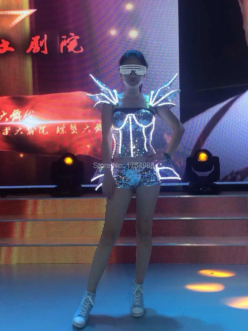 Костюмы для вечеринок и мероприятий со светодиодной подсветкой девочек женские