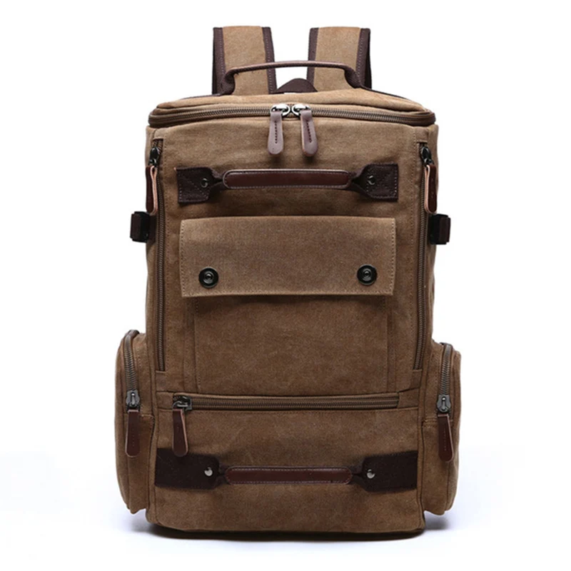 mens backpack vintage canvas backpack school bag mens travel bags large capacity backpack laptop backpack bag high qualit free global shipping