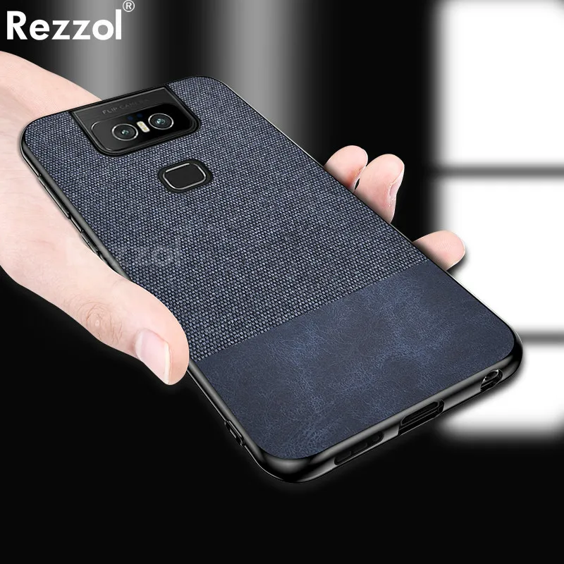 Для Asus Zenfone 6 ZS630KL чехол тканевый мягкий силиконовый бампер жесткая задняя панель
