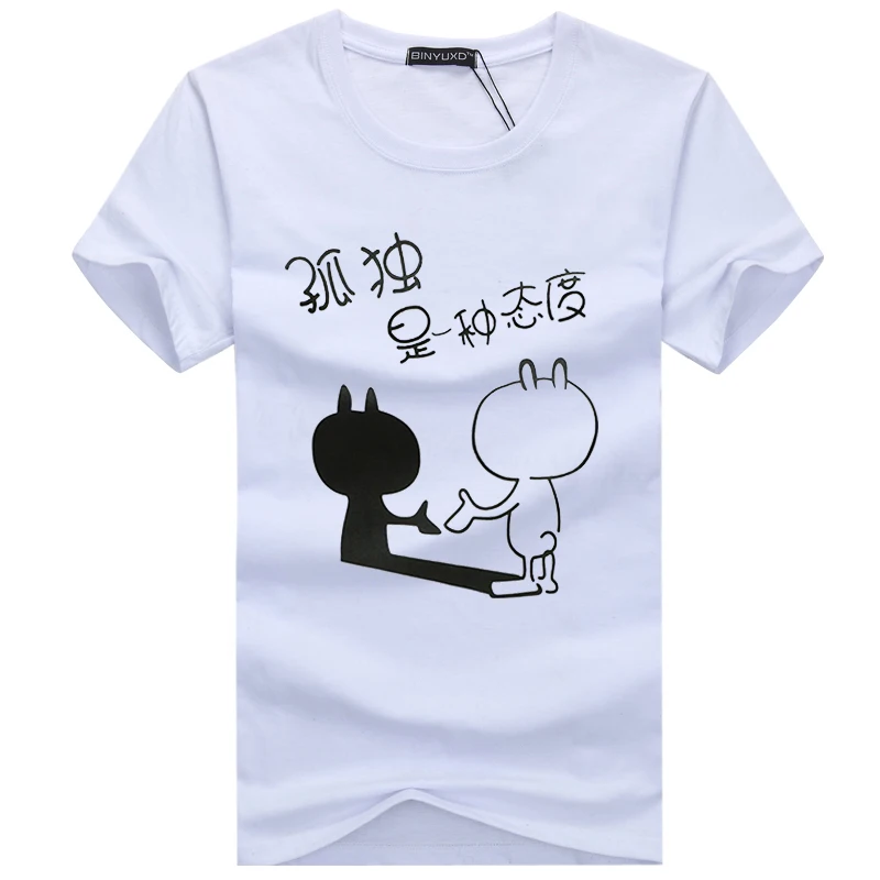 Горячие Продажи Моды Печати Футболка Мужская Черно Белые Комиксы Con Косплей