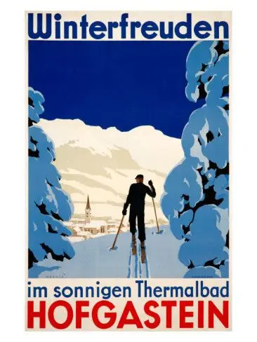 Winterfreuden Giclee Печать Германия путешествия Ad пейзаж красота вид ретро ВИНТАЖНЫЙ