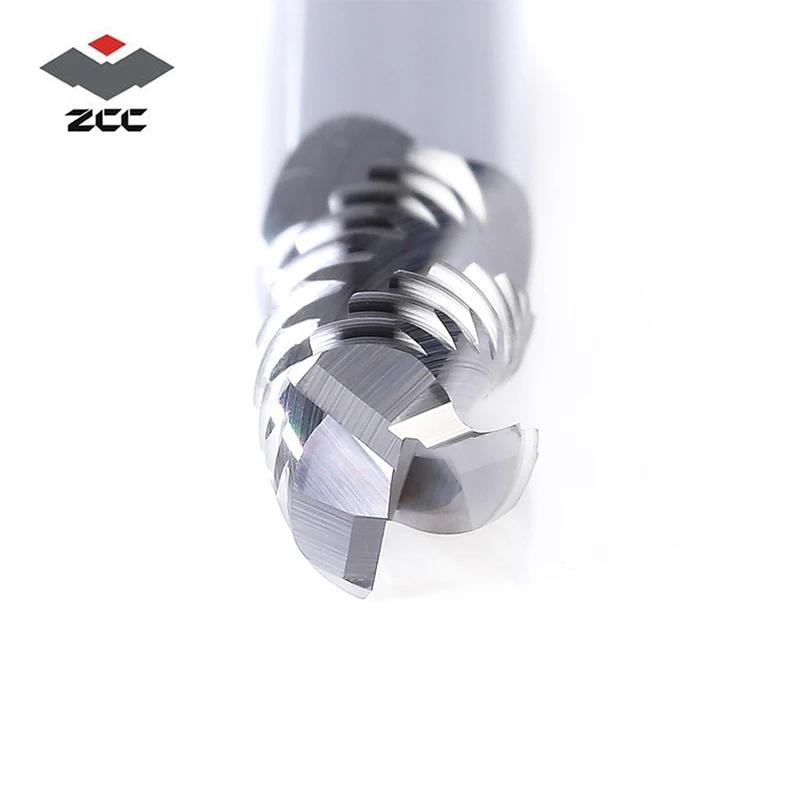 

2pcs/lot ZCCCT AL-3W solid tungsten carbide 3 flute roughing end mill cutting tools for auminum rough machining profilel