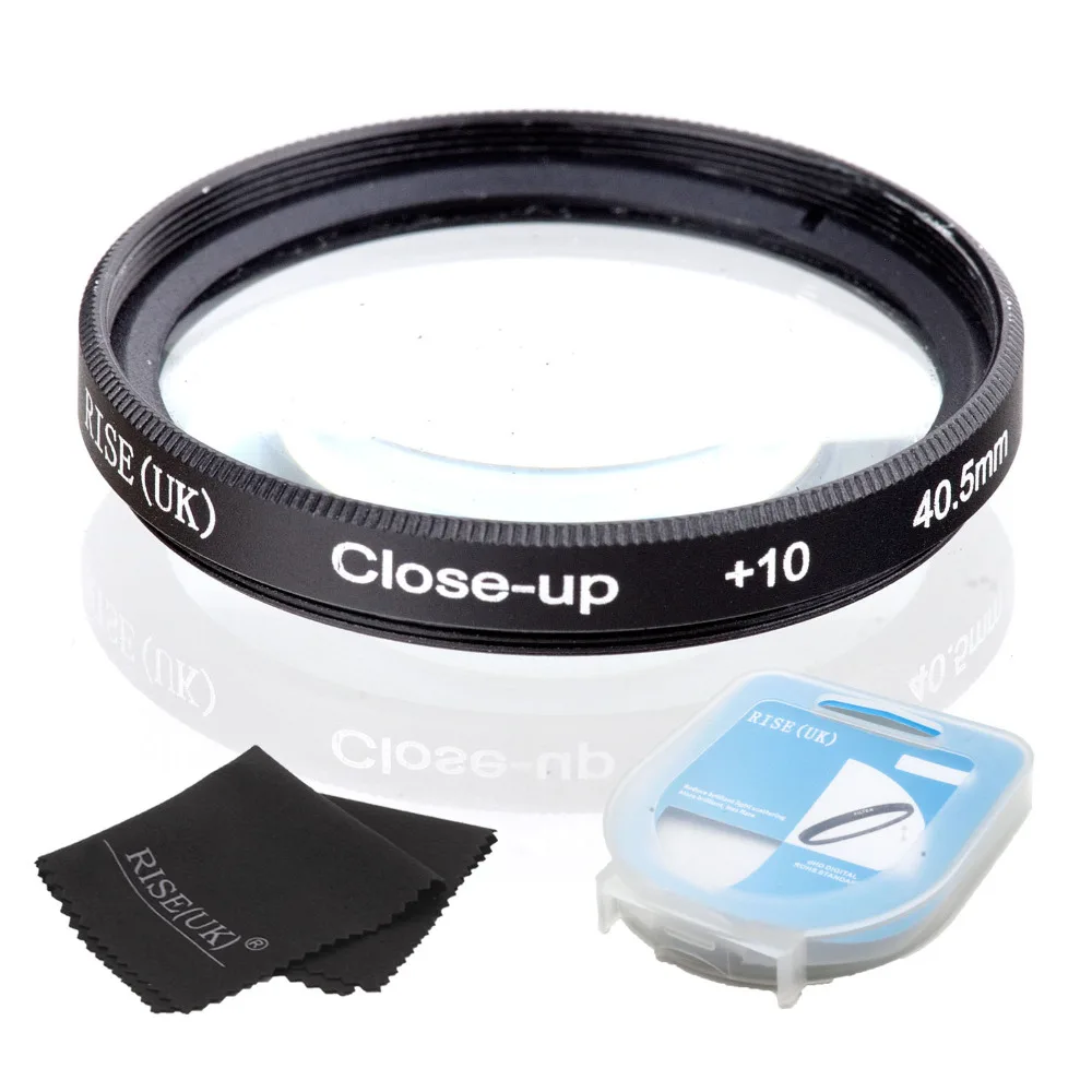 

HOT SALE RISE(UK) 40.5mm Close-Up +10 Macro Lens Filter for Nikon Canon SLR DSLR Camera + filter case + gift