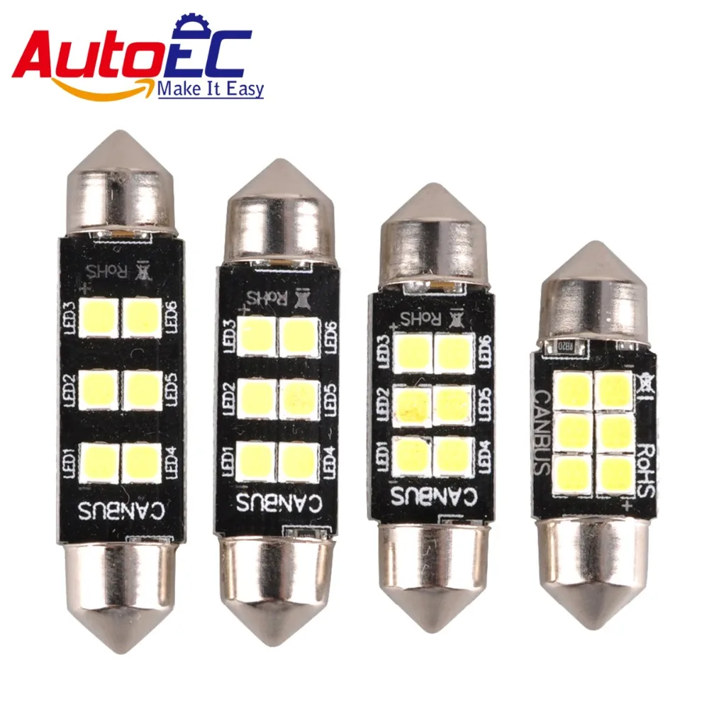 

AutoEC 4pcs Festoon led 3w c5w canbus error 31mm 36mm 39mm 41mm dome panel light 12v 24v pure white #LK137