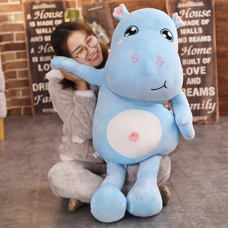 

50/75/105cm 3 Patterns Soft Hippos Plush Toys Cartoon Hippopotamus Dolls Animal Baby's Birthday Present