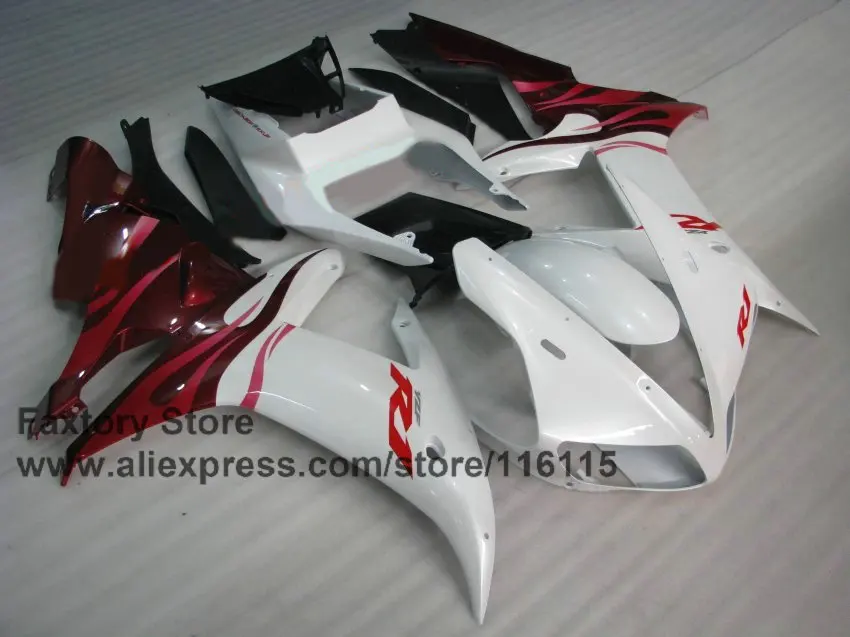 MOTOMARTS полный инжектор обтекатели комплект для YAMAHA 2002 2003 R1 YZF 02 03 белый красный ABS