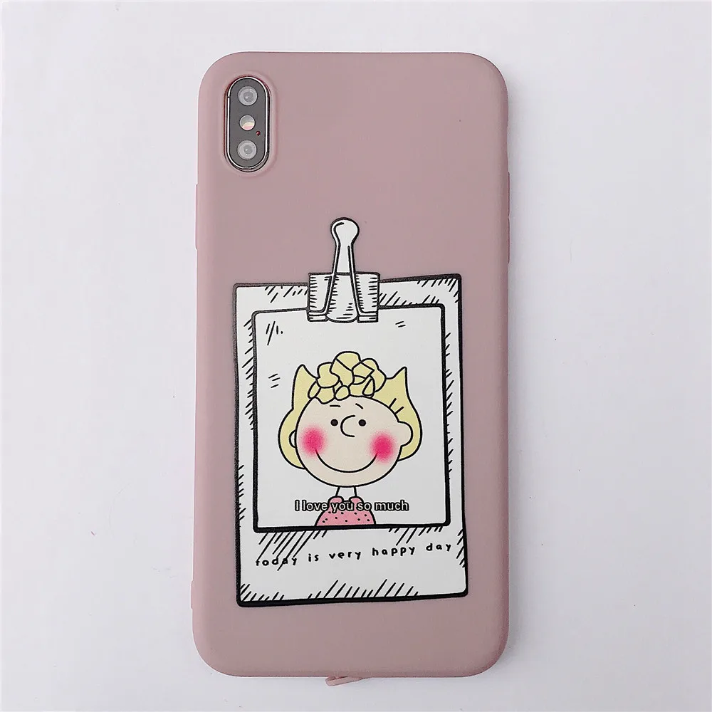 Чехол для пар IPhone 7 6s 8 Plus мягкий чехол телефона из ТПУ Happy Boy Little Girl X XR XS Max розовые